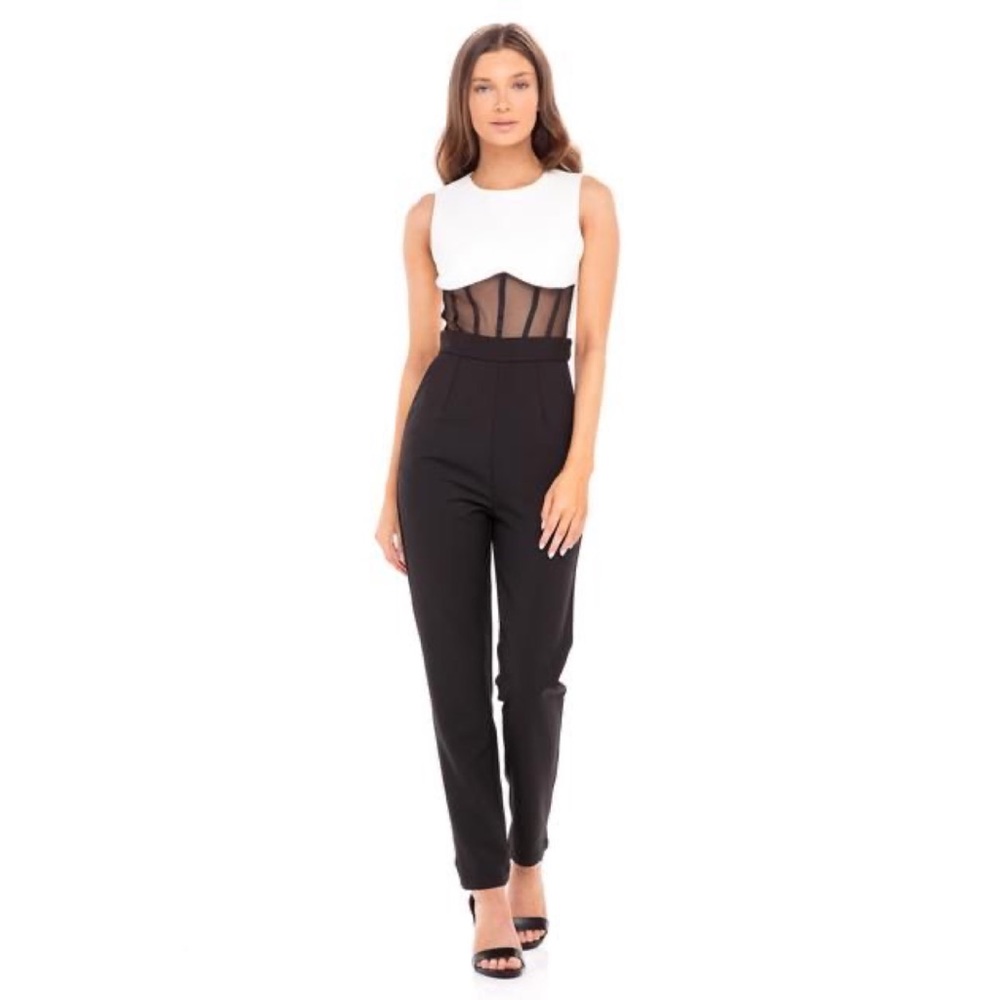 NWT Heiress Beverly Hills Mesh Corset Jumpsuit